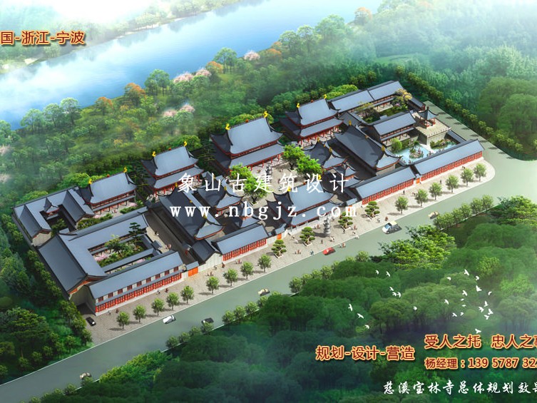 浙江慈溪寶林禪寺總體建筑效果圖設(shè)計(jì)